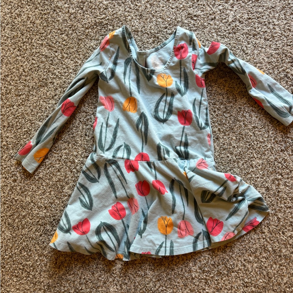 Floral Long Sleeve Kids Dress